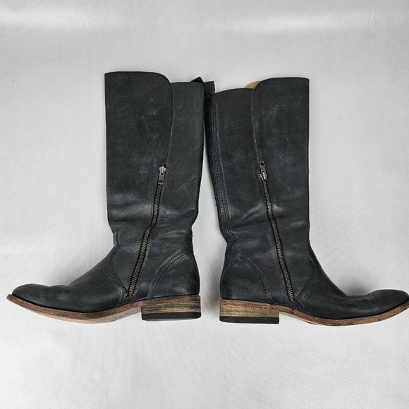 Lucchese Spirit Size 7 Women Annie Smokey Charcoal Leather Riding Tall Boot READ - Picture 3 of 16